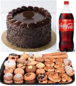 Hediye Kutlama Seti Yaş Pasta 1 Kg Kuru Pasta ve 1 Lt İçecek